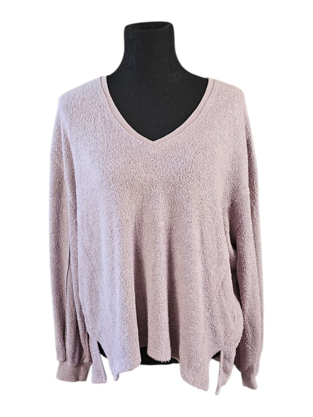 Urban Outfitters Oversized Boucle Knit Sweater Soft Lilac Hi Low Top Small